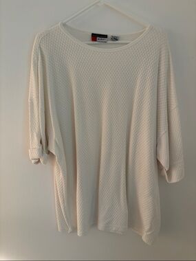 Alfani Cream Waffle-Knit Long Sleeve Top